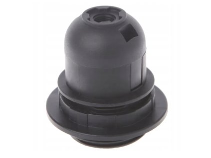 Objímka lampy se závitem E27, plast, černá, hladká objímka lampy + objímka