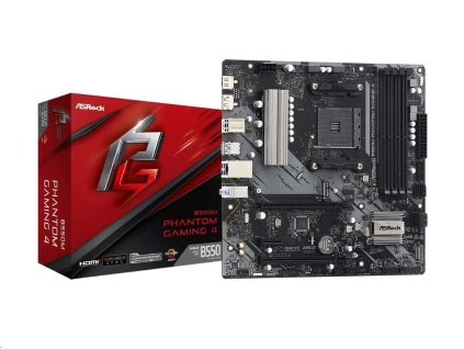 ASRock MB Sc AM4 B550M PHANTOM GAMING 4, AMD B550, 4xDDR4, 1xDP, 1xHDMI, mATX