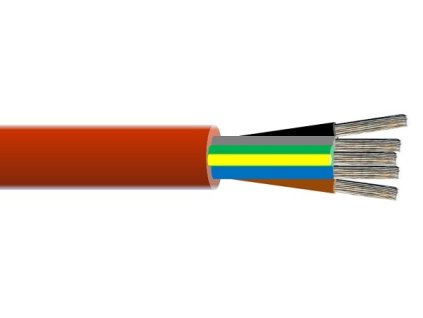 Kabel SiHF-J 5x1,5 silikon červenohnědý