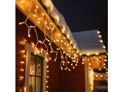 Solight LED vánoční závěs, rampouchy, 360 LED, 9m x 0,7m, přívod 6m, venkovní, teplé bílé světlo