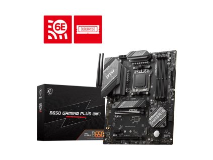 MSI MB Sc AM5 B650 GAMING PLUS WIFI, AMD B650, 4xDDR5, 1xDP, 1xHDMI, ATX
