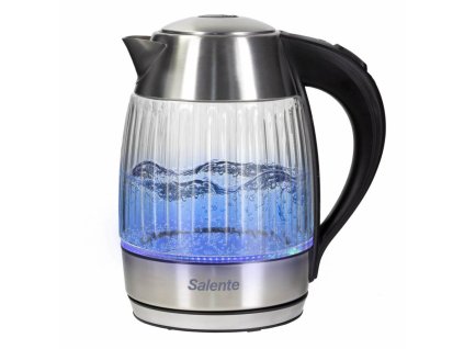 Salente StripeGlass, rychlovarná konvice 1,8 l, nerez/skleněná, modré podsvícení