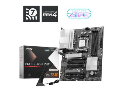 MSI MB Sc AM5 PRO B840-P WIFI, AMD B840, 4xDDR5, 1xHDMI, WiFi, ATX