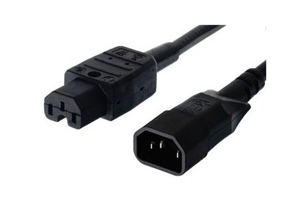 PremiumCord Kabel síťový prodlužovací, IEC320 C14 - C15, 2m