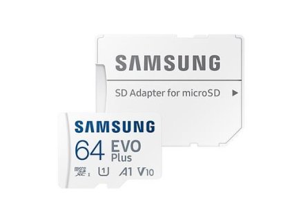 SAMSUNG micro SD card SDXC 64GB EVO PLUS class10 UHS-I U1 V10 (+ 1x adapter microSD na SD)