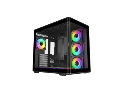Cooler Master case Elite 600, ATX, Průhledná bočnice, 7x 120mm ARGB Fan, Černá