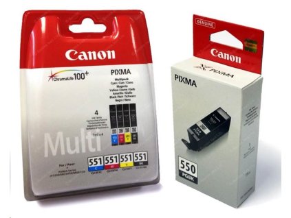 Canon CARTRIDGE PGI-550/CLI-551 PGBK/C/M/Y/BK/GY MULTI-PACK pro iP8750, MG6350, MG7150, MG7550 (319 str.)