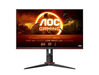 AOC Gaming/27G2ZN3/27''/VA/FHD/280Hz/1ms/Blck-Red/3R
