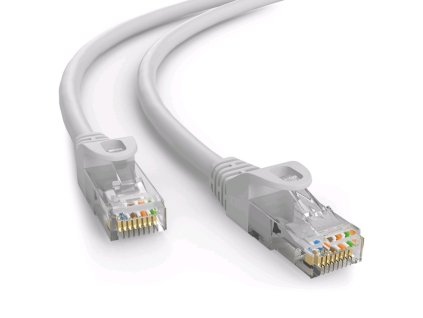Kabel C-TECH patchcord Cat6, UTP, šedý, 1m