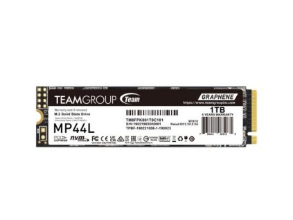 TEAMGROUP MP44L SSD NVMe M.2 1TB PCIe 4.0 Gen4x4 2280 (čtení max. 5000MB/s, zápis max. 4500MB/s)