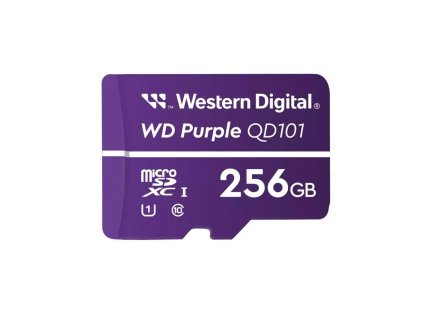WD MicroSDXC karta 256GB Purple WDD256G1P0C Class 10 (R:100/W:60 MB/s)