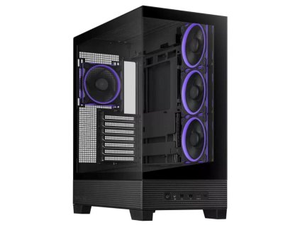 ASUS case A31 PLUS TG ARGB, Mid Tower, Průhledná bočnice, 4x120mm ARGB Fan, ARGB Hub, černá