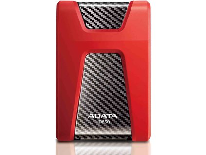 ADATA Externí HDD 1TB USB 3.1 DashDrive Durable HD650, červený (gumový, nárazu odolný)