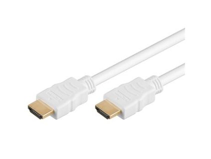 PremiumCord HDMI High Speed + Ethernet kabel,bílý, zlacené konektory, 1,5m