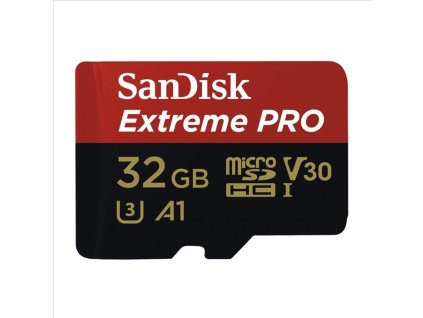 Paměťová karta Sandisk Extreme PRO microSDHC 32 GB 100 MB/s / 90MB/s A1 Class 10 UHS-I V30, s adaptérem