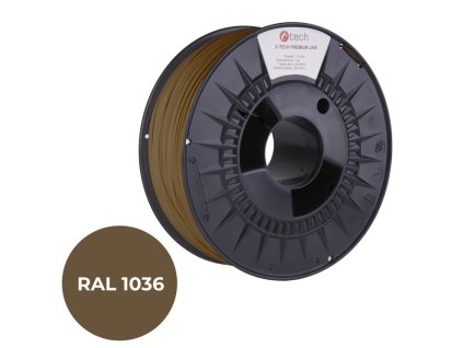 C-TECH tisková struna PREMIUM LINE ( filament ) , PETG,perleťová zlatá, RAL1036, 1,75mm, 1kg
