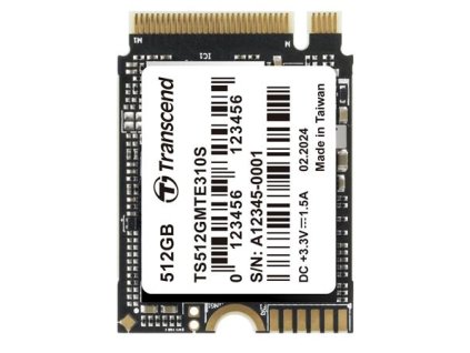 TRANSCEND MTE310S 512GB SSD disk M.2 2230, NVMe PCIe Gen4 x4, 3D TLC, DRAM-less, 3300MB/s R, 1700MB/s W