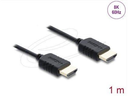 Delock Koaxiální kabel High Speed HDMI 8K 60 Hz 48 Gbps s pleteným opláštěním 1 m