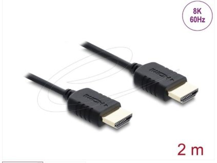 Delock Koaxiální kabel High Speed HDMI 8K 60 Hz 48 Gbps s pleteným opláštěním 2 m