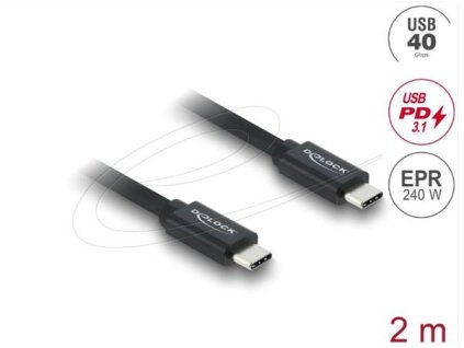 Delock Koaxiální kabel USB 40 Gbps USB PD 3.1 240 W 2 m