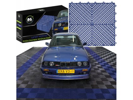 Stavebnicová garážová deska PP 40x40x1,8cm - modrá