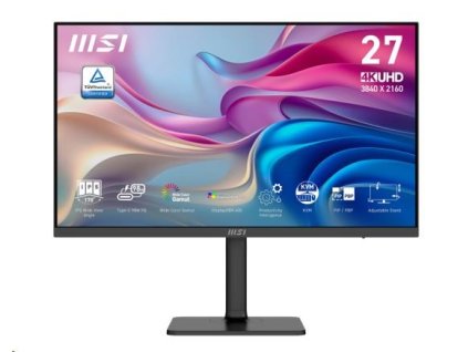 MSI LCD Modern MD272UPHW, 27", 3840x2160, IPS, 60Hz, 4ms, VESA 75x75, Black
