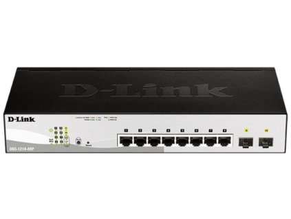 D-Link DGS-1210-08P Smart PoE switch, 8x GbE PoE+, 2x SFP, PoE 65W, fanless