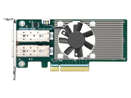 QNAP QXG-25G2SF-BCM Dual port per 25GbE Network adapter, 2 x SFP28, Broadcom 57504 controller