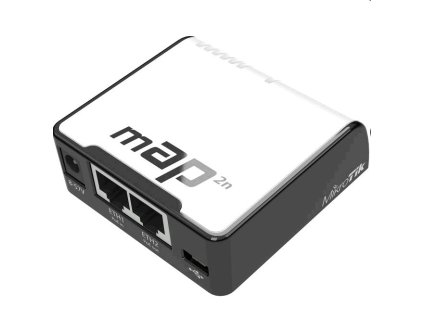 Router Mikrotik RBmAP2nD RouterOS L4, 2xLAN, plast. krabice, napájecí adaptér