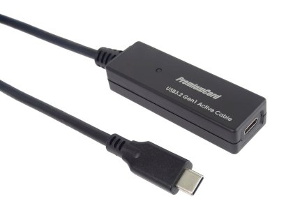 Kabel PremiumCord USB-C repeater prodlužovací Male-Female, 5Gbps 10m