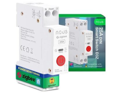 NOUS D3Z DIN smart integrovaný spínač, WiFi switch 25A, kompatibilní s ZigBee a Tuya