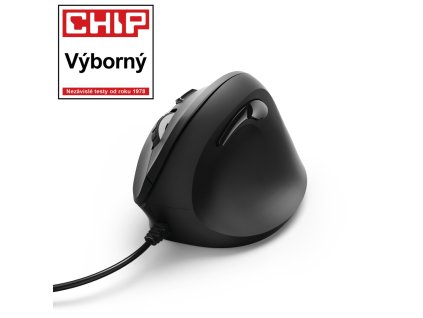 Hama vertikální ergonomická kabelová myš EMC-500, 6 tlačítek, černá