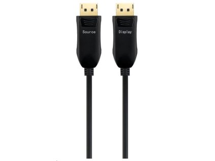 PREMIUMCORD Optický DisplayPort 1.4 přípojný kabel M/M, zlacené konekt. 30m