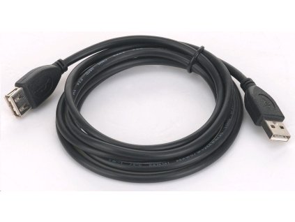 GEMBIRD Kabel USB 2.0 A-A prodlužovací 1,8m Professional (černý, zlacené kontakty)