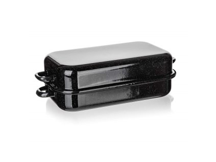 Pekáč Banquet hranatý smaltovaný Culinaria Black 35 cm, 2 díly