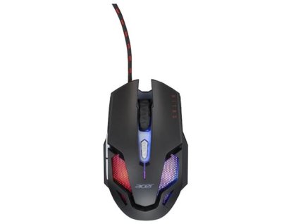Acer NITRO GAMING MOUSE II - herní myš optická, max. 7200dpi (6 úrovní - 800-7200), 7 typů podsvícení, 6 tlačítek