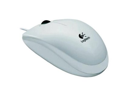 Logitech myš B100, optická, 3 tlačítka, bílá,800dpi