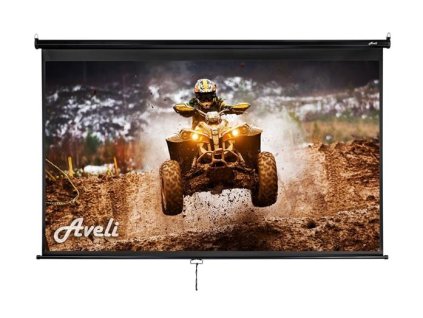 AVELI nástěnné projekční plátno, 265x149cm (16:9) 120", černý tubus