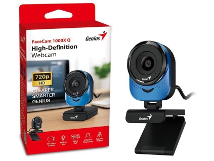 Genius FaceCam 1000X Q, Webkamera, HD 720p, mikrofon, USB 2.0, modrá