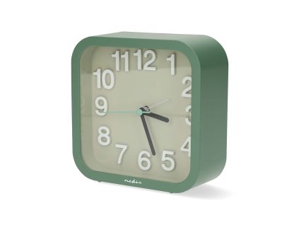 Nedis CLDK1004GN - Analogový Stolní Budík| Funkce odloženého buzení | Tichý chod | Zelená
