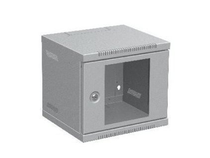 Nástěnný rozvaděč Solarix 10" 4U RAL 7035 skleněné dveře LC-10-4-11-G