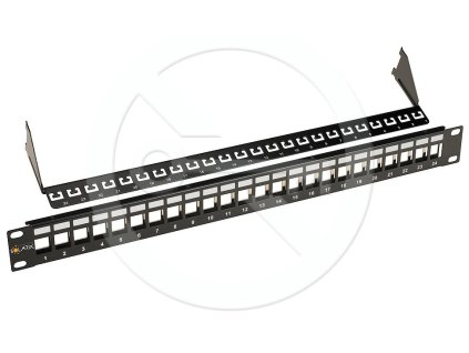 Univerzální modulární neosazený patch panel Solarix 24 portů černý 1U SX24M-0-STP-BK-UNI