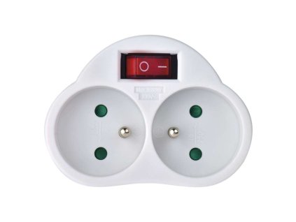 EMOS Zásuvka rozbočovací 250V/16A 2násobná kulatá s vypínačem IP20 bílá