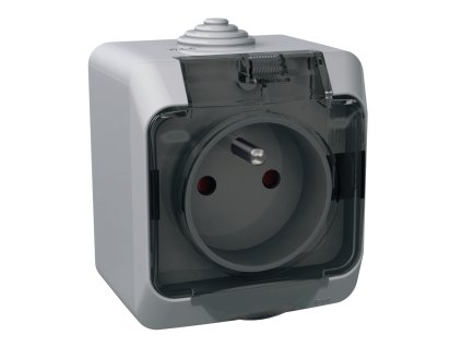 SCHNEIDER Zásuvka CEDAR WDE000642 jednoduchá šedá IP44