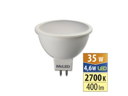 MCLED Žárovka LED 4,6W-35 GU5,3 2700K 100° McLED