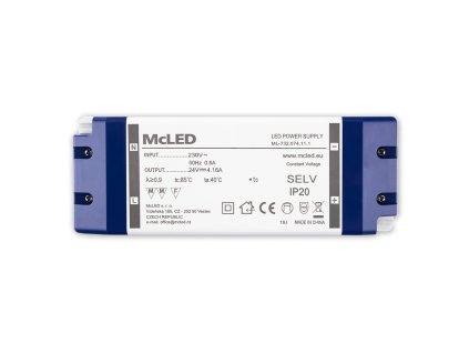 MCLED Napaječ LED 24V/4,16A ML-732.074.11.1 IP20, plastové provedení se svorkovnicí