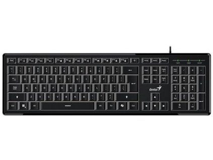 GENIUS klávesnice Slimstar 820 drátová, podsvícená, CZ+SK layout, USB, černá