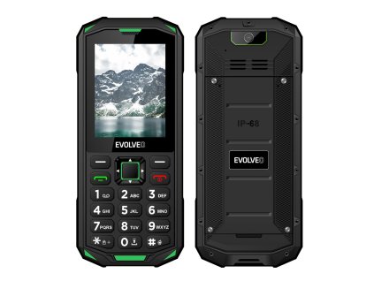 EVOLVEO StrongPhone X5, vodotěsný odolný Dual SIM telefon, černo-zelená
