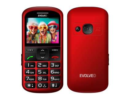 EVOLVEO EasyPhone XS, mobilní telefon pro seniory, červený