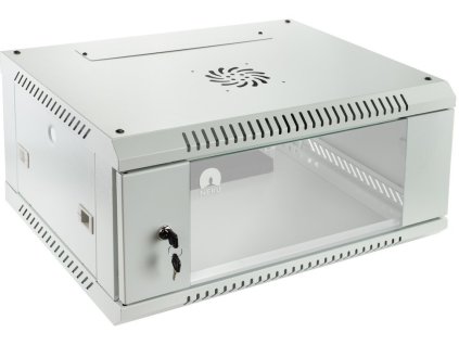 RACK skříň závěsná NEKU TS 19" 4U 450mm, sv. šedá, k samosestavení